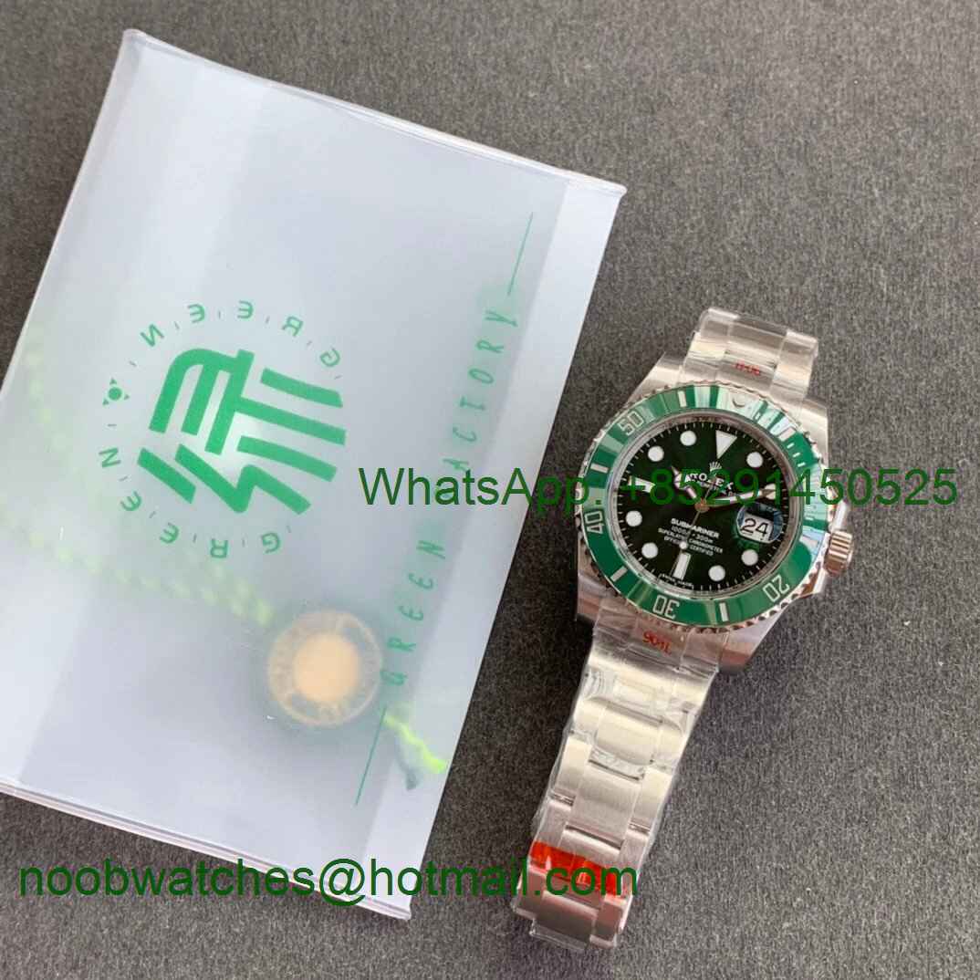 Replica ROLEX Submariner 116610LV HULK Green Maker 1:1 Best A2824