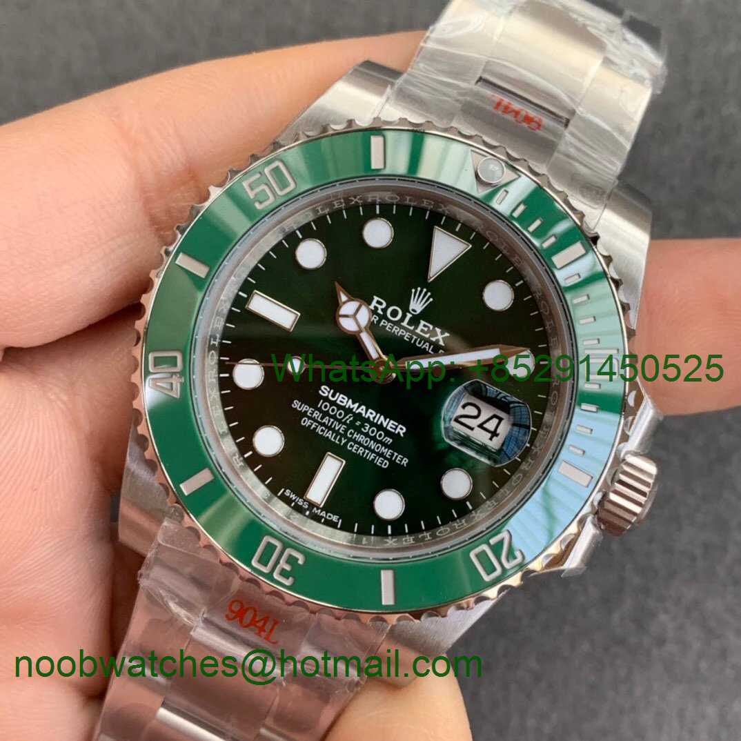 Replica ROLEX Submariner 116610LV HULK Green Maker 1:1 Best A2824