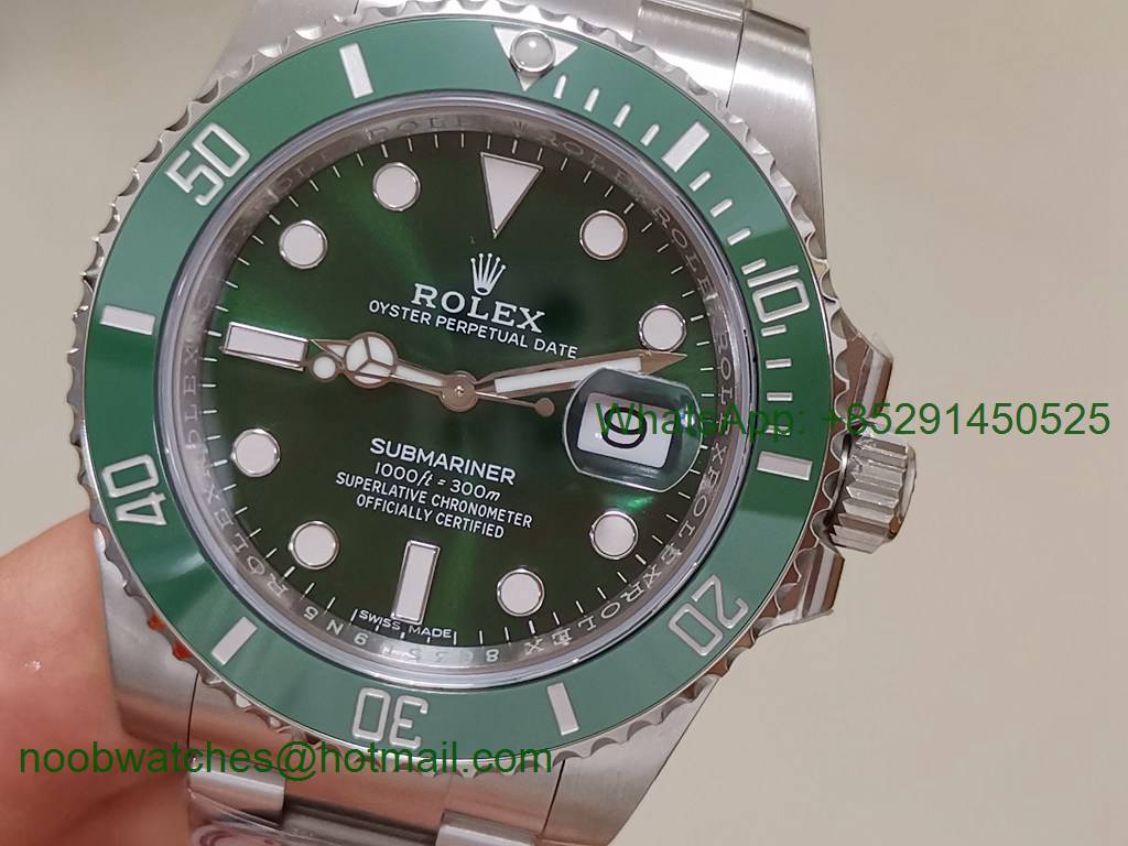 Replica Rolex Submariner 116610LV 1:1 HULK Green 904L CLEAN Factory CF VR3135