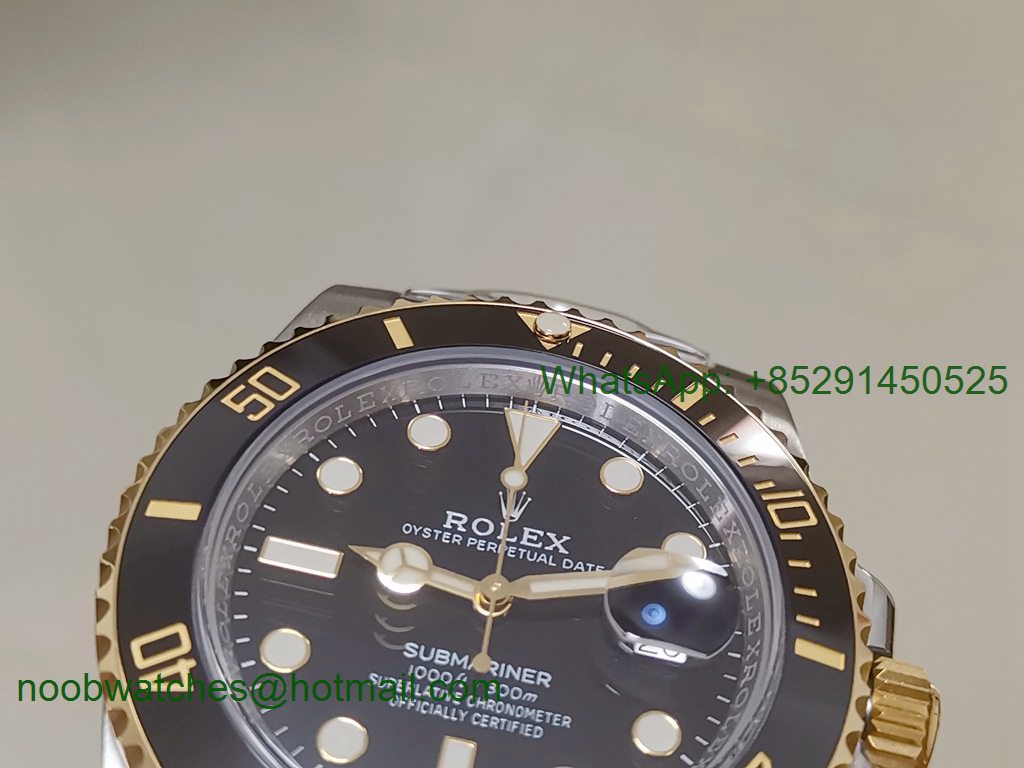 Replica Rolex Submariner 116613 1:1 904L Yellow Gold Black CLEAN Factory CF VR3135