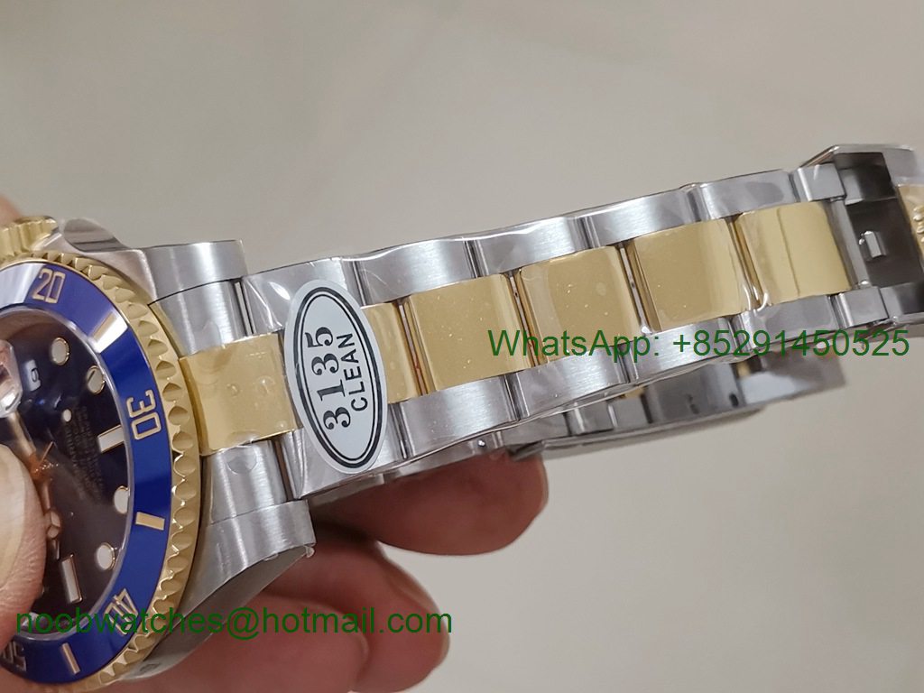 Replica Rolex Submariner 116613LB 1:1 904L Yellow Gold Blue CLEAN Factory CF VR3135