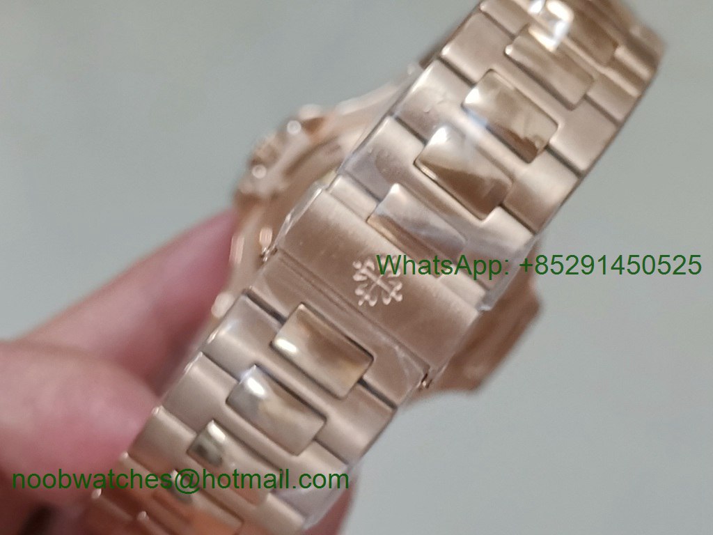 Replica Patek Philippe Nautilus 5711/1R Rose Gold 3KF 1:1 Best Brown Textured Dial A324 Super Clone V2
