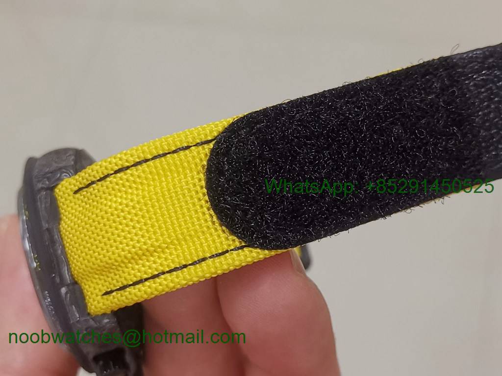 Replica ROLEX Daytona DIW Carbon OMF Best Yellow Dial on Nylon Strap A4130