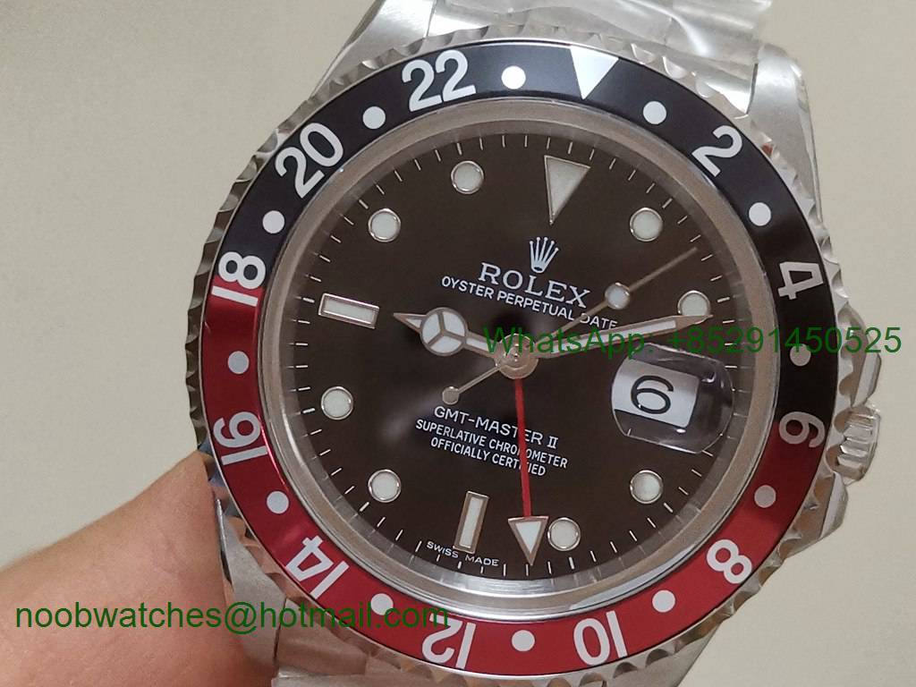 Replica ROLEX GMT Master II 16710 Red/Black Bezel COKE BP Factory A2813 CHS