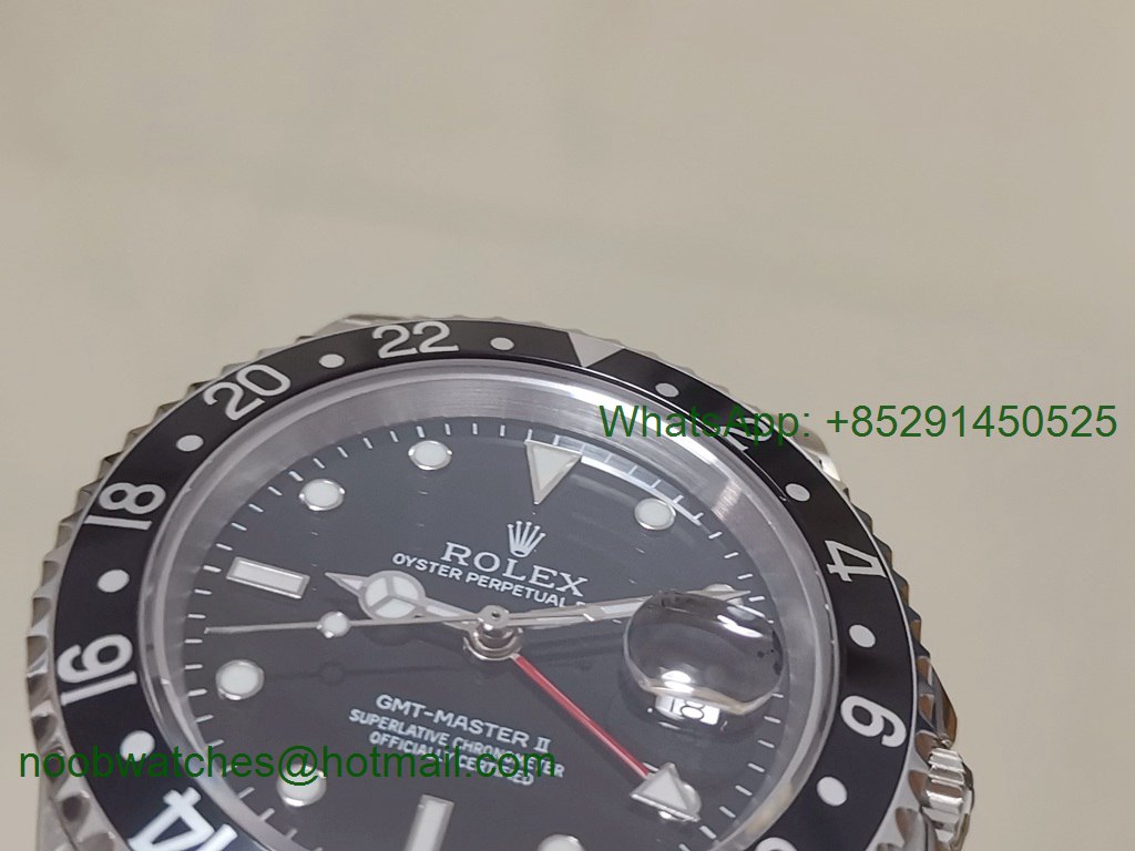 Replica ROLEX GMT Master II 16710 Black on Julibee Bracelet BP Factory A2813