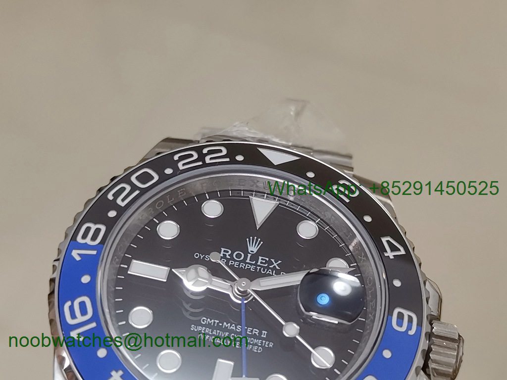 Replica ROLEX GMT-Master II 126710 BLNR BATMAN Black/Blue Ceramic 904L Steel VRF 1:1 Best SA3285 CHS V2