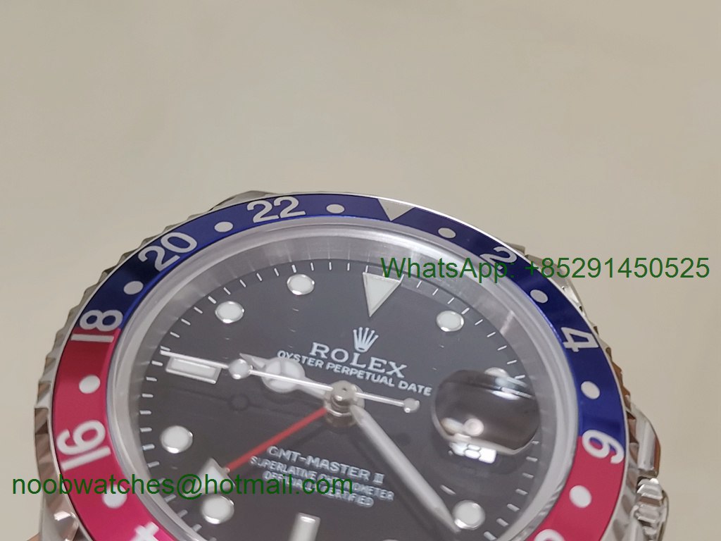 Replica ROLEX GMT II 16710 Pepsi Red Blue Bezel on Julibee Bracelet BPF A2813
