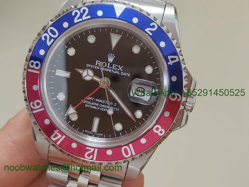 Replica ROLEX GMT II 16710 PEPSI Red/Blue Bezel on Julibee Bracelet BPF A2813 CHS