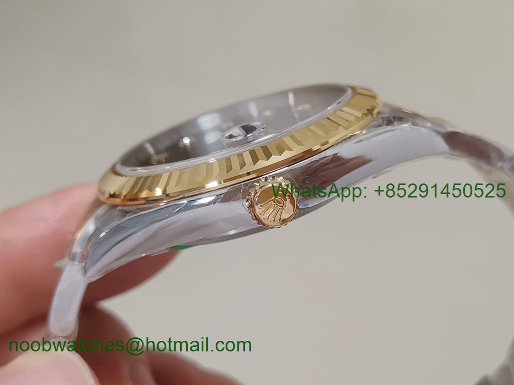 Replica Rolex DateJust 41mm Two Tone Yellow Gold 126233 EWF 1:1 Best Black Diamond Dial A3235