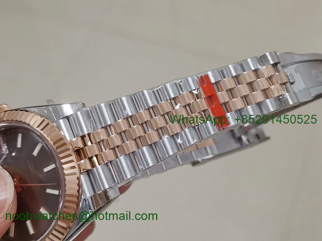 Replica Rolex DateJust 41mm Two Tone Rose Gold 126233 EWF 1:1 Best Brown Dial A3235