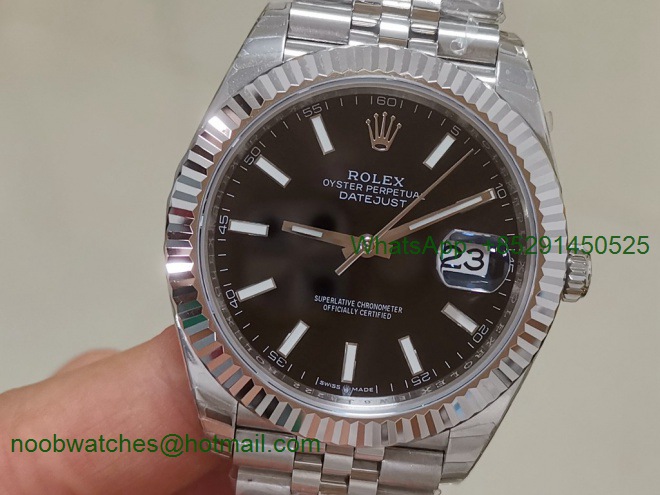 Replica Rolex DateJust 41mm 126334 EWF 1:1 Best Black Dial A3235