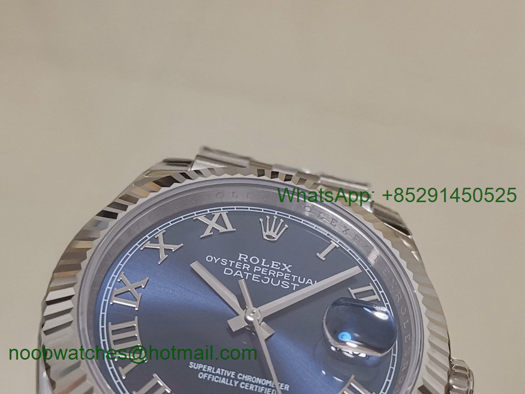 Replica Rolex DateJust 41mm 126334 EWF 1:1 Best Blue Roman Dial A3235
