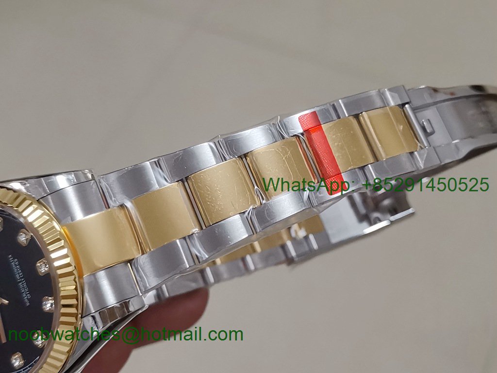 Replica Rolex DateJust 36mm SS/Yellow Gold 126233 EWF 1:1 Best Black Diamond Dial A3235
