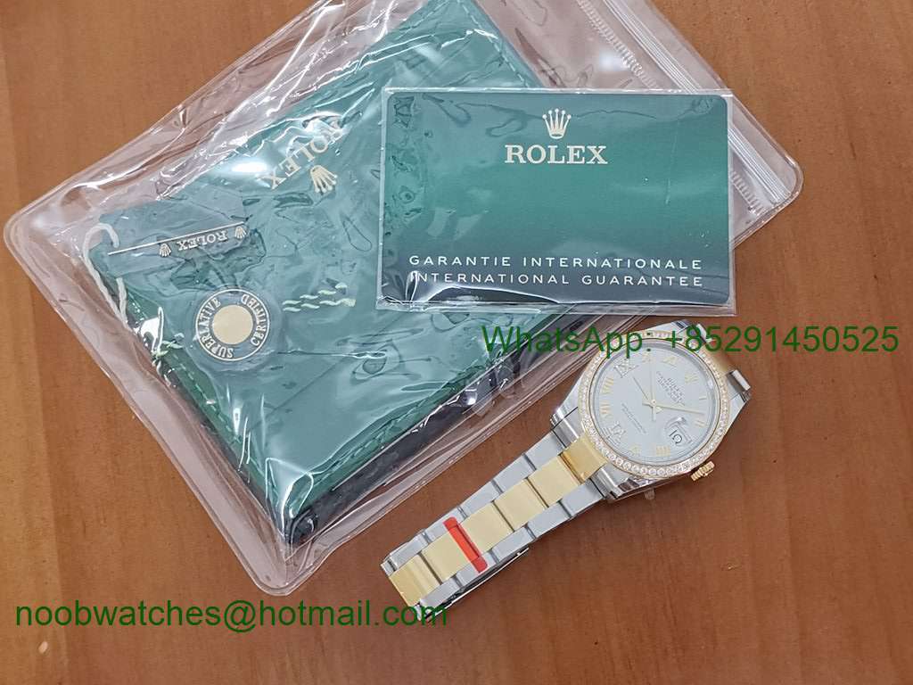 Replica Rolex DateJust 36mm SS/Yellow Gold 126233 EWF 1:1 Best Diamond Bezel Gray Dial A3235
