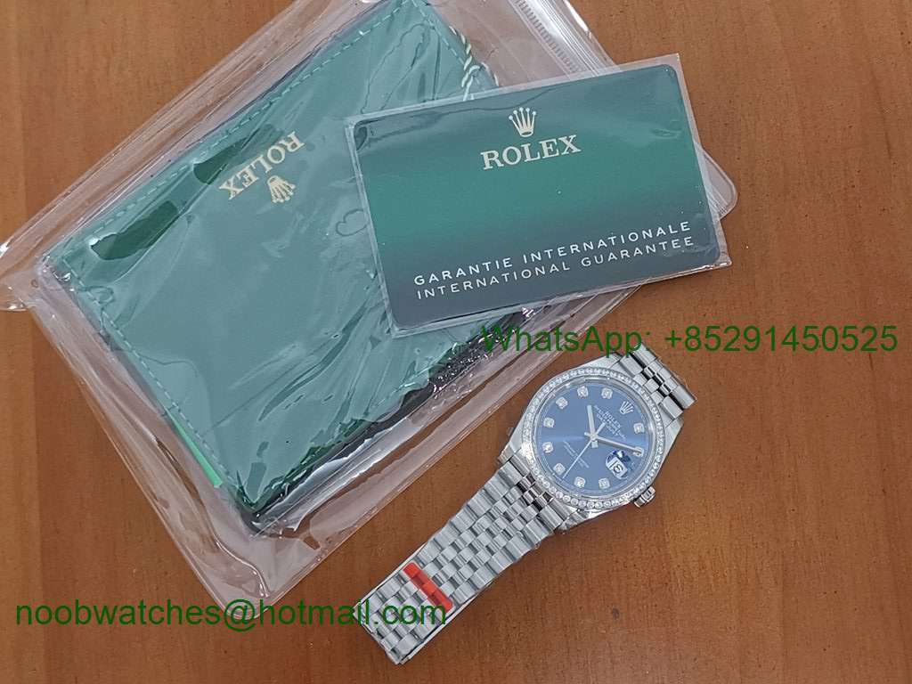 Replica Rolex DateJust 36mm 126234 EWF 1:1 Best Diamond Bezel Blue Dial A3235