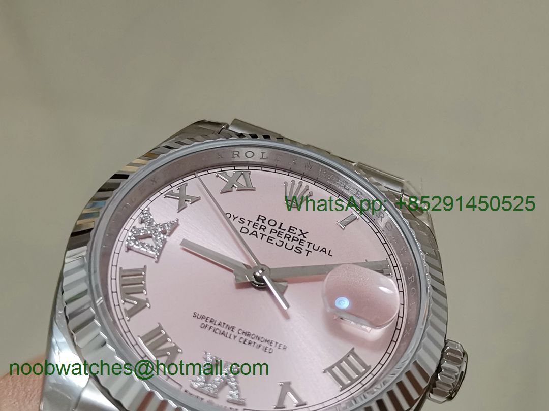 Replica Rolex DateJust 36mm 126234 EWF 1:1 Best Pink Dial on Julibee Bracelet A3235