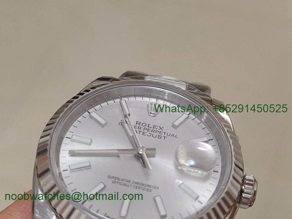 Replica Rolex DateJust 36mm 126234 EWF 1:1 Best Silver Dial on Oyster Bracelet A3235