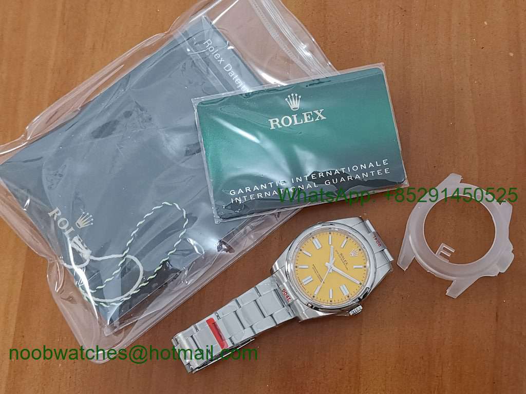 Replica Rolex Oyster Perpetual 41mm 124300 EWF 1:1 Best Yellow Dial A3230