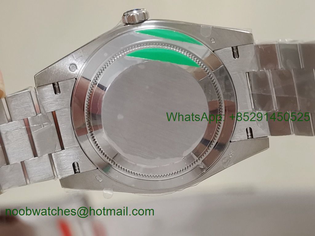 Replica Rolex DayDate 40mm 228239 EWF Best Edition Black Diamond Dial on SS President Bracelet A3255