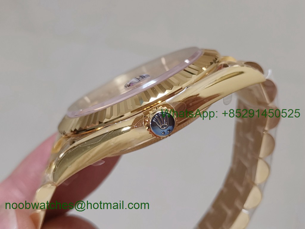 Replica Rolex DayDate 40mm 228238 Yellow Gold EWF GOLD Roman Dial on YG President Bracelet A3255