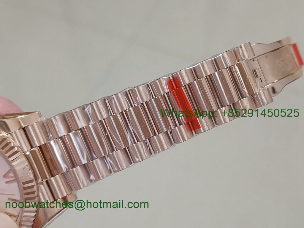 Replica Rolex DayDate 40mm Rose Gold 228235 EWF Best Silver Roman Dial A3255