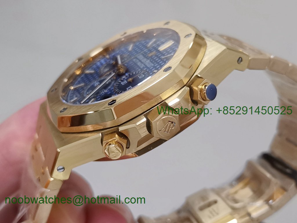Replica Audemars Piguet AP Royal Oak Chrono 26331ST Yellow Gold OMF 1:1 Best Blue Dial A7750