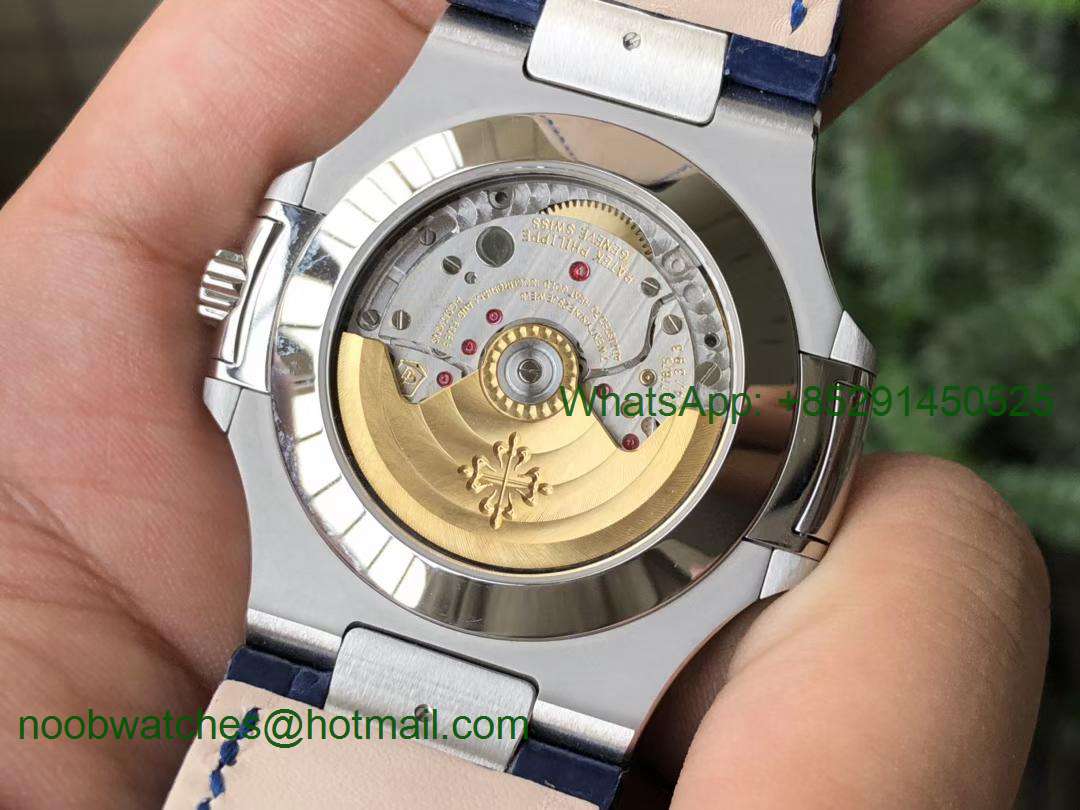 Replica Patek Philippe Nautilus 5726 Complicated GRF 1:1 Best White Dial on Leather A324