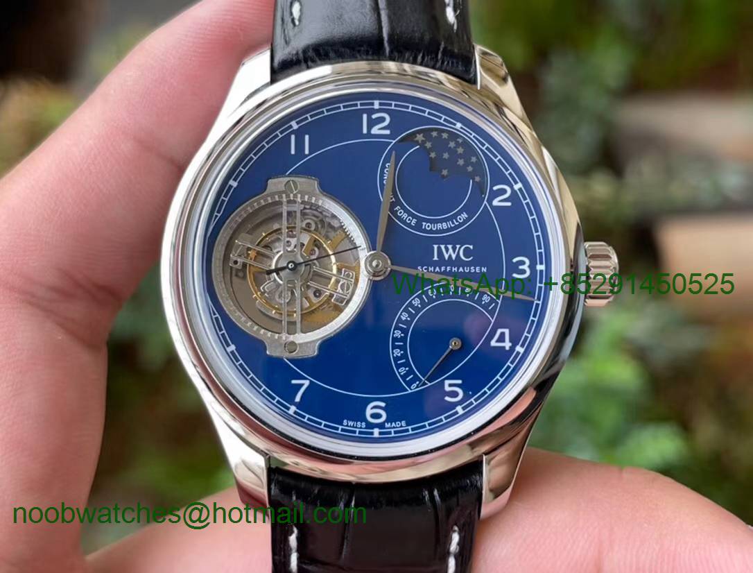 Replica IWC Portugieser Constant-Force Tourbillon Edition 150 Years BBR Best Blue Dial