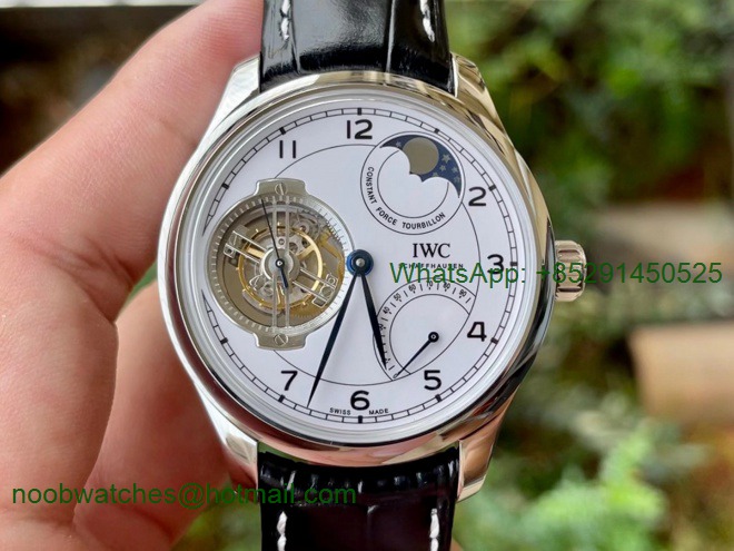 Replica IWC Portugieser Constant-Force Tourbillon Edition 150 Years BBR Best White Dial