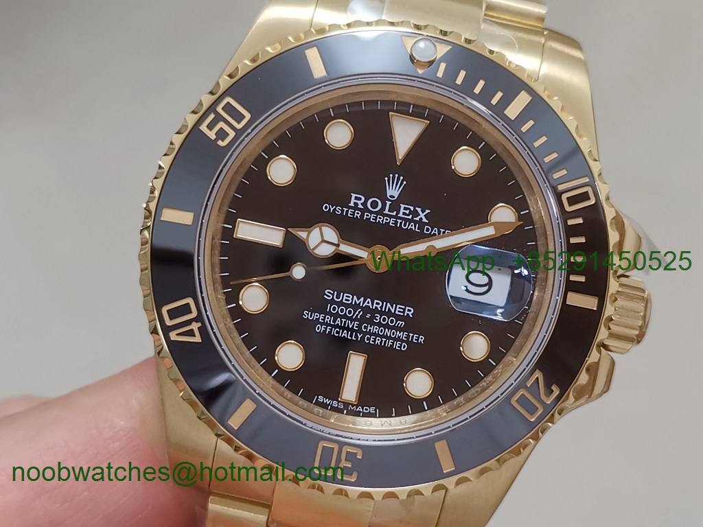 Replica Rolex Submariner 116618 LN Black Ceramic Yellow Gold Plated BP Factory A2824