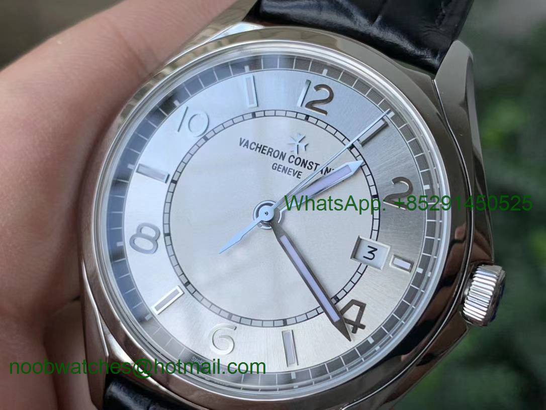 Replica Vacheron Constantin VC Fiftysix 40mm ZF 1:1 Best Silver Dial on Brown Leather A1326