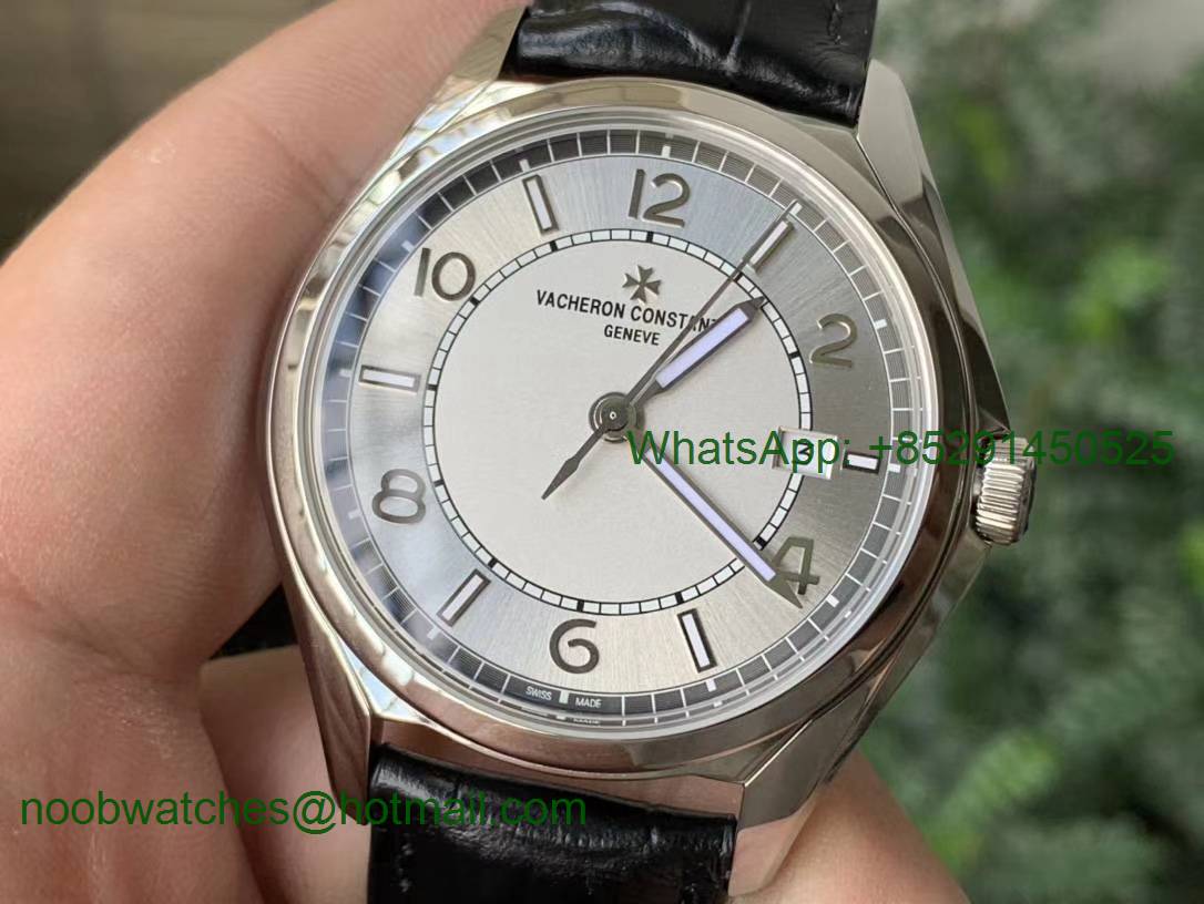 Replica Vacheron Constantin VC Fiftysix 40mm ZF 1:1 Best Silver Dial on Brown Leather A1326