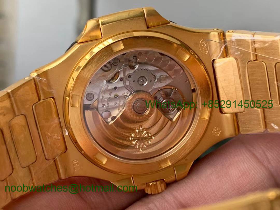 Replica Patek Philippe Nautilus 5719/1G Yellow Gold Full Diamond PF Best Ice Out A324