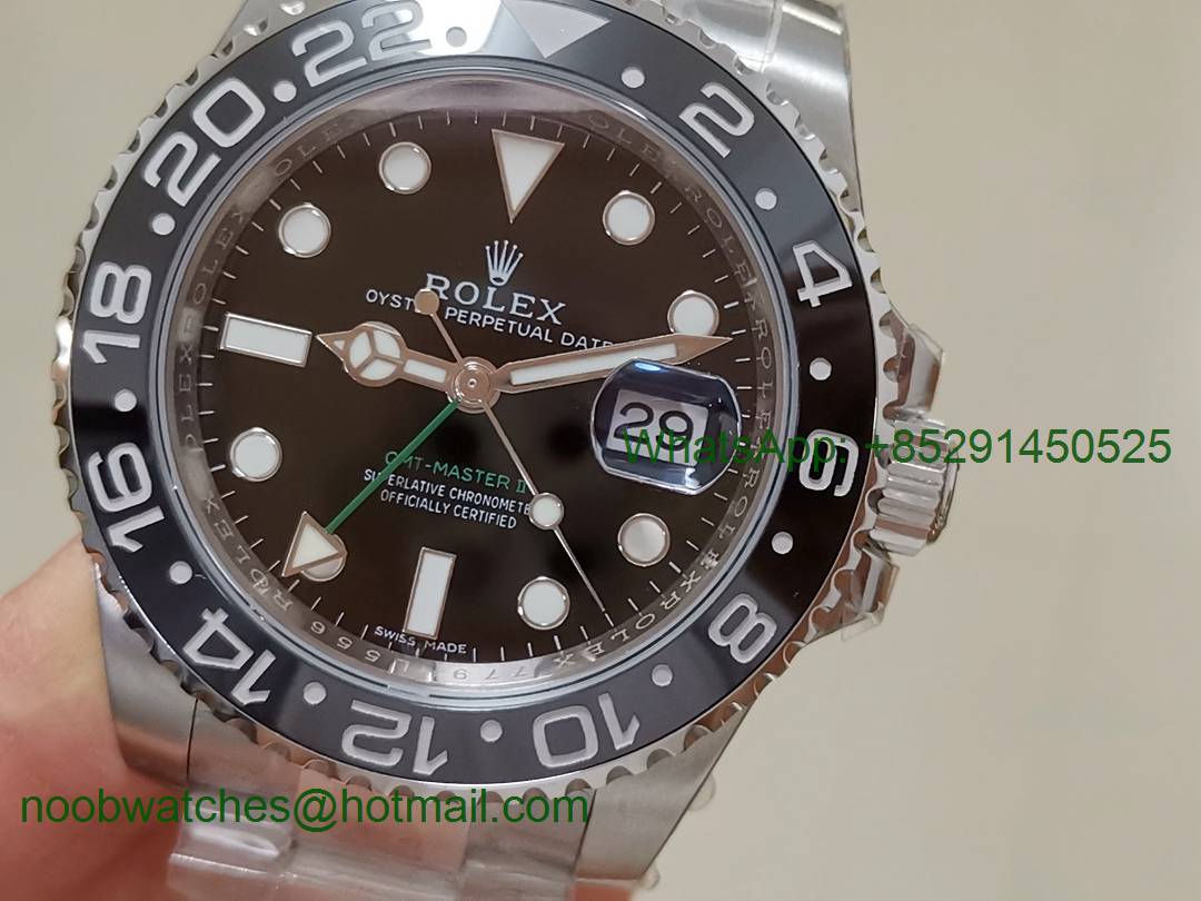 Replica Rolex GMT-Master II 116710 LN Black Ceramic 904L Steel ARF 1:1 Best SH3186 CHS