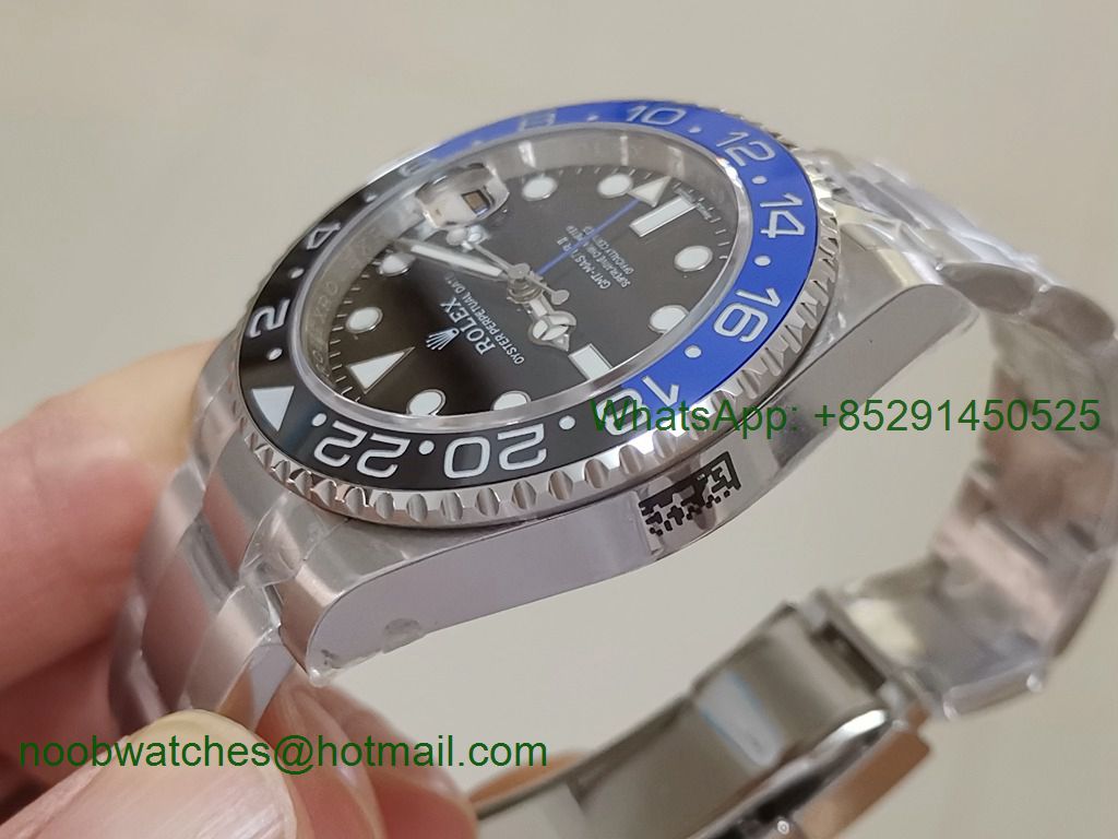 Replica Rolex GMT-Master II 116710 BLNR Black Blue Ceramic 904L Steel ARF 1:1 Best SH3186 CHS