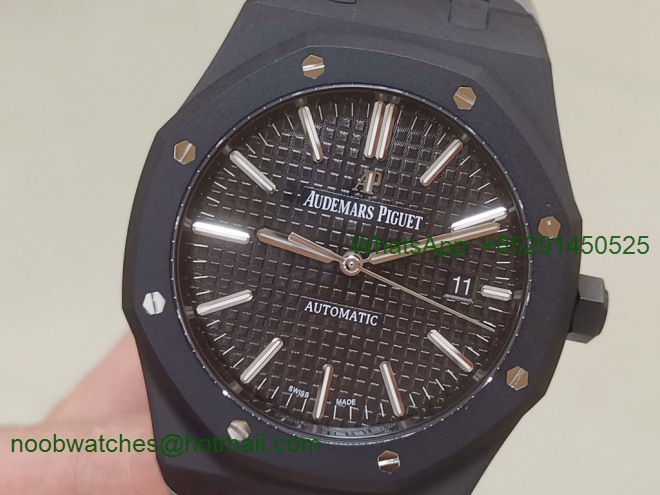 Replica Audemars Piguet AP Royal Oak 41mm 15400 Black DLC ZF 1:1 Best Black Dial A3120(Free BOX)