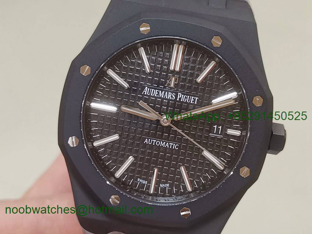 Replica Audemars Piguet AP Royal Oak 41mm 15400 Black DLC ZF 1:1 Best Black Dial A3120(Free BOX)