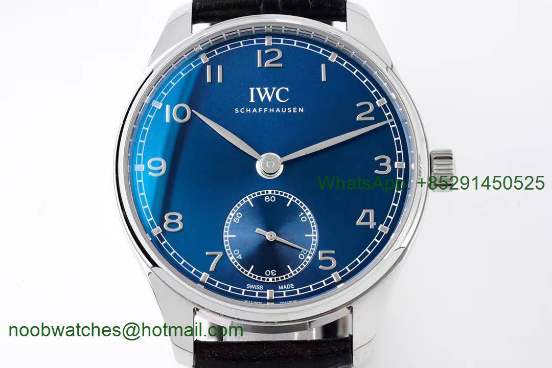 Replica IWC Portuguese IW358305 ZF 1:1 Best Blue Dial on Black Leather Strap A82200