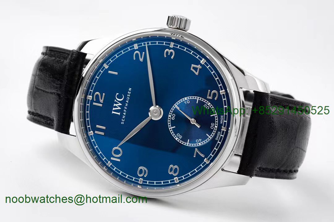 Replica IWC Portuguese IW358305 ZF 1:1 Best Blue Dial on Black Leather Strap A82200