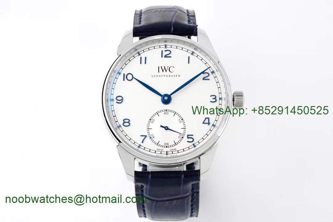 Replica IWC Portuguese IW358304 ZF 1:1 Best White Dial Blue Markers on Blue Leather A82200