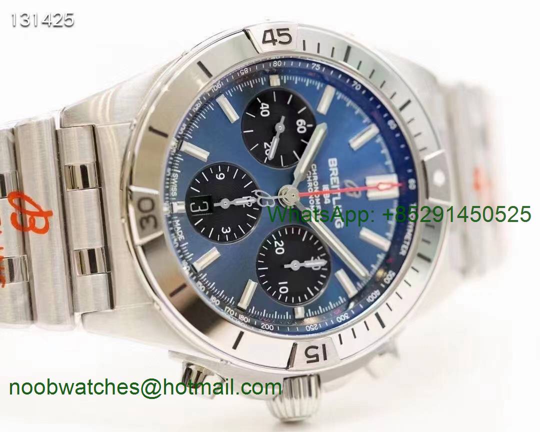 Replica Breitling Chronomat B01 Blue Black Dial GF 7750