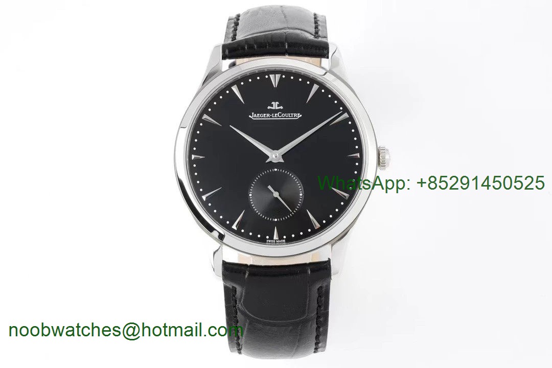 Replica Jaeger Lecoultre JLC Master Ultra Thin ZF 1:1 Best Black Dial on Black Leather A896