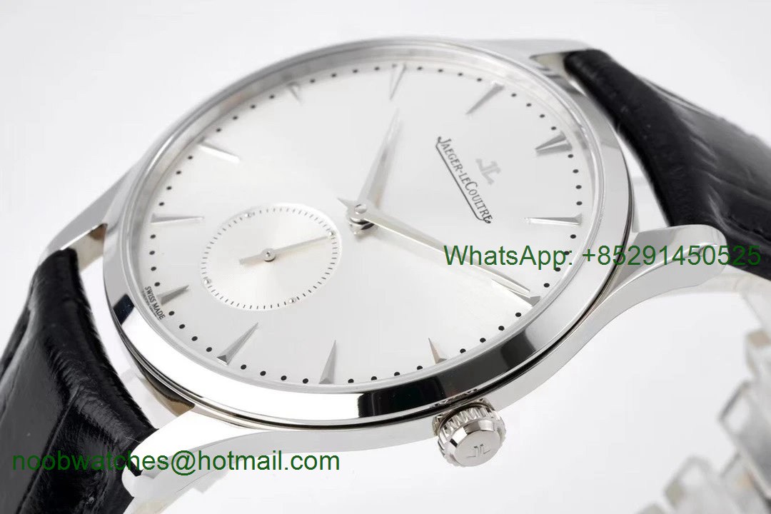 Replica Jaeger Lecoultre JLC Master Ultra Thin ZF 1:1 Best Silver Dial on Black Leather A896