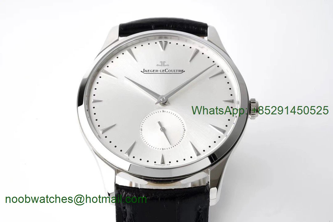 Replica Jaeger Lecoultre JLC Master Ultra Thin ZF 1:1 Best Silver Dial on Black Leather A896