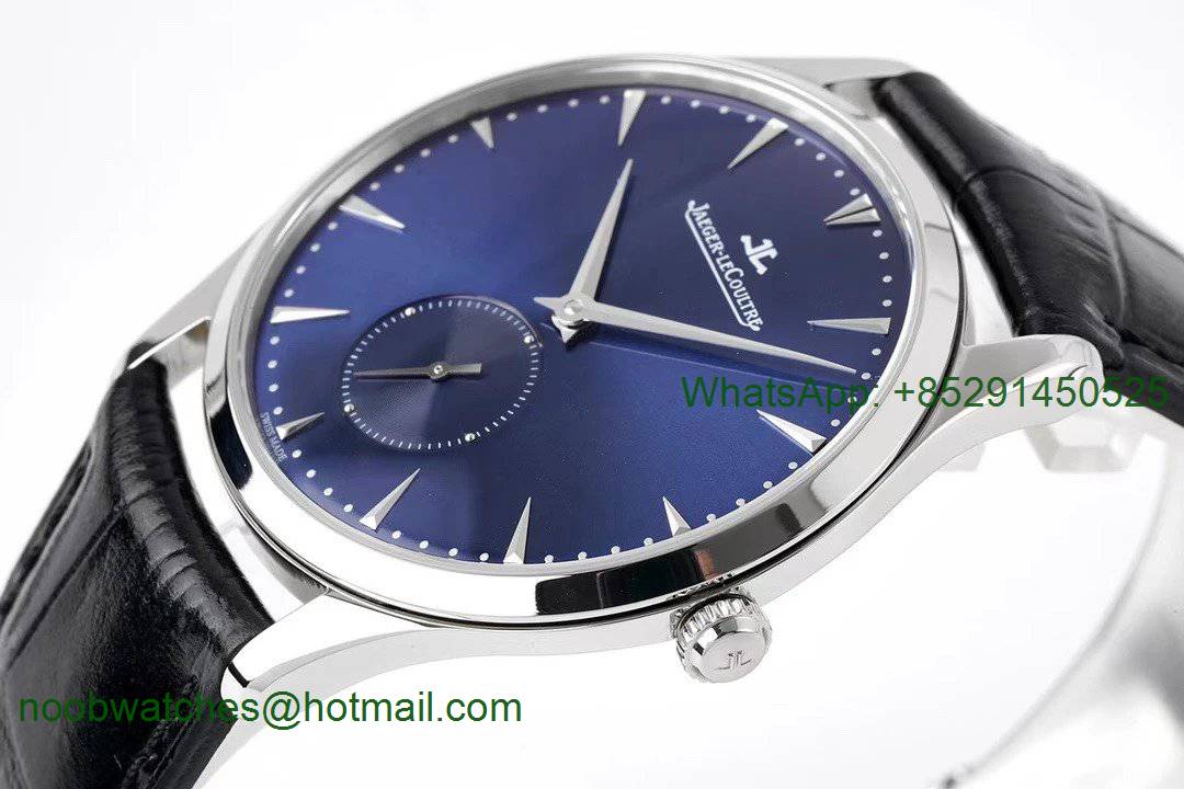 Replica Jaeger Lecoultre JLC Master Ultra Thin ZF 1:1 Best Blue Dial on Black Leather A896