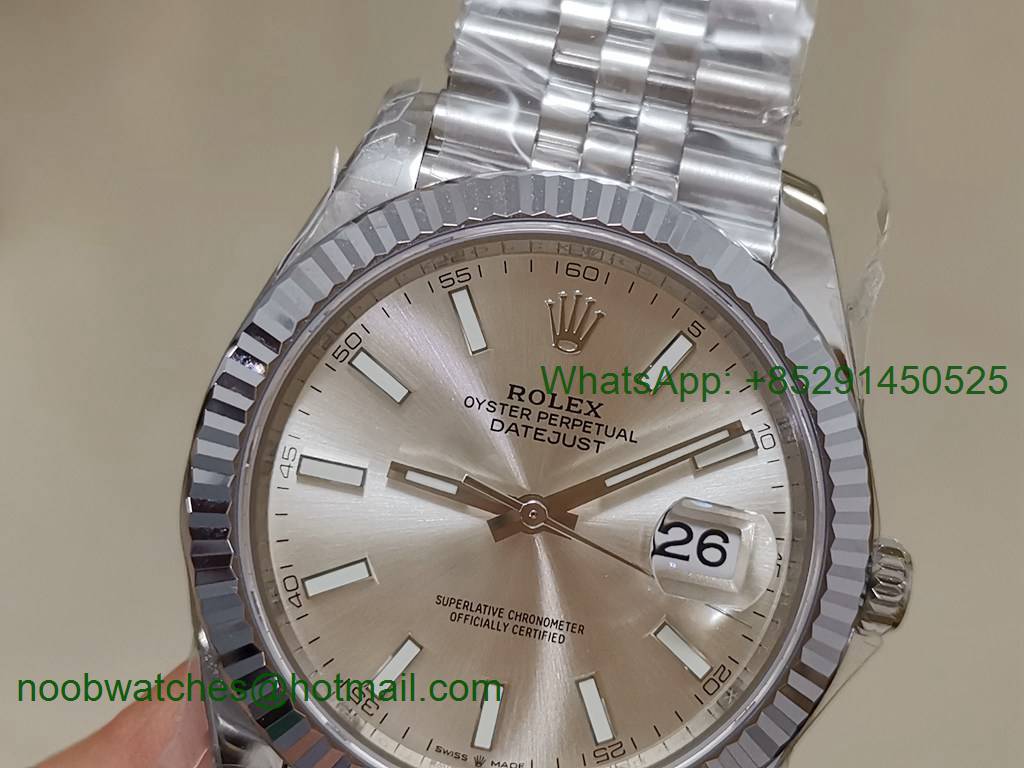Replica Rolex DateJust 41mm 126334 904L SS VSF 1:1 Best Silver Dial on Julibee Bracelet VS3235