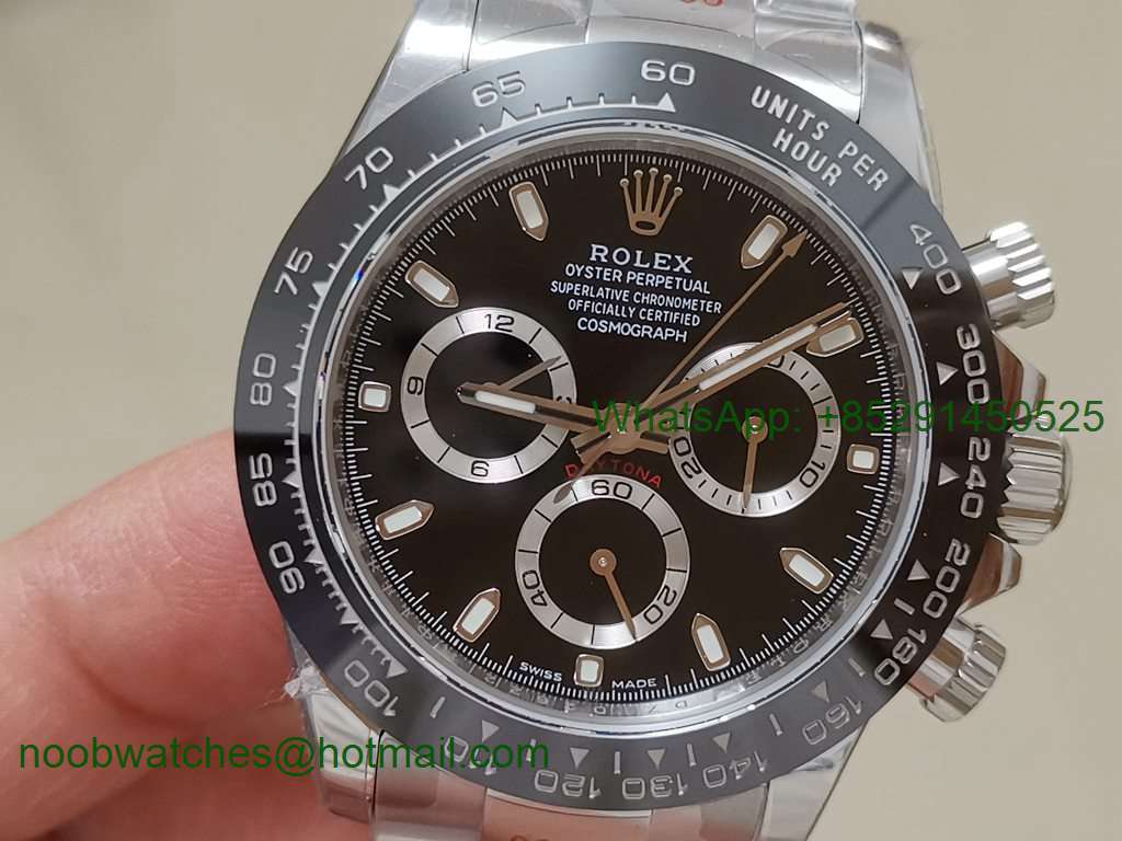 Replica Rolex Daytona 116500 Noob 1:1 Best 904L Black Dial SA4130 V4