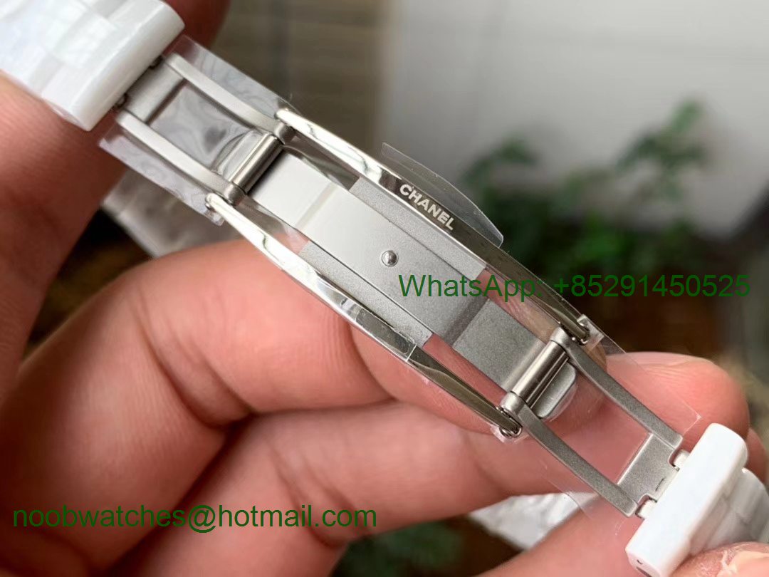J-12 33mm KOR 1:1 Best White Korea Ceramic White Dial on Bracelet Swiss Quartz