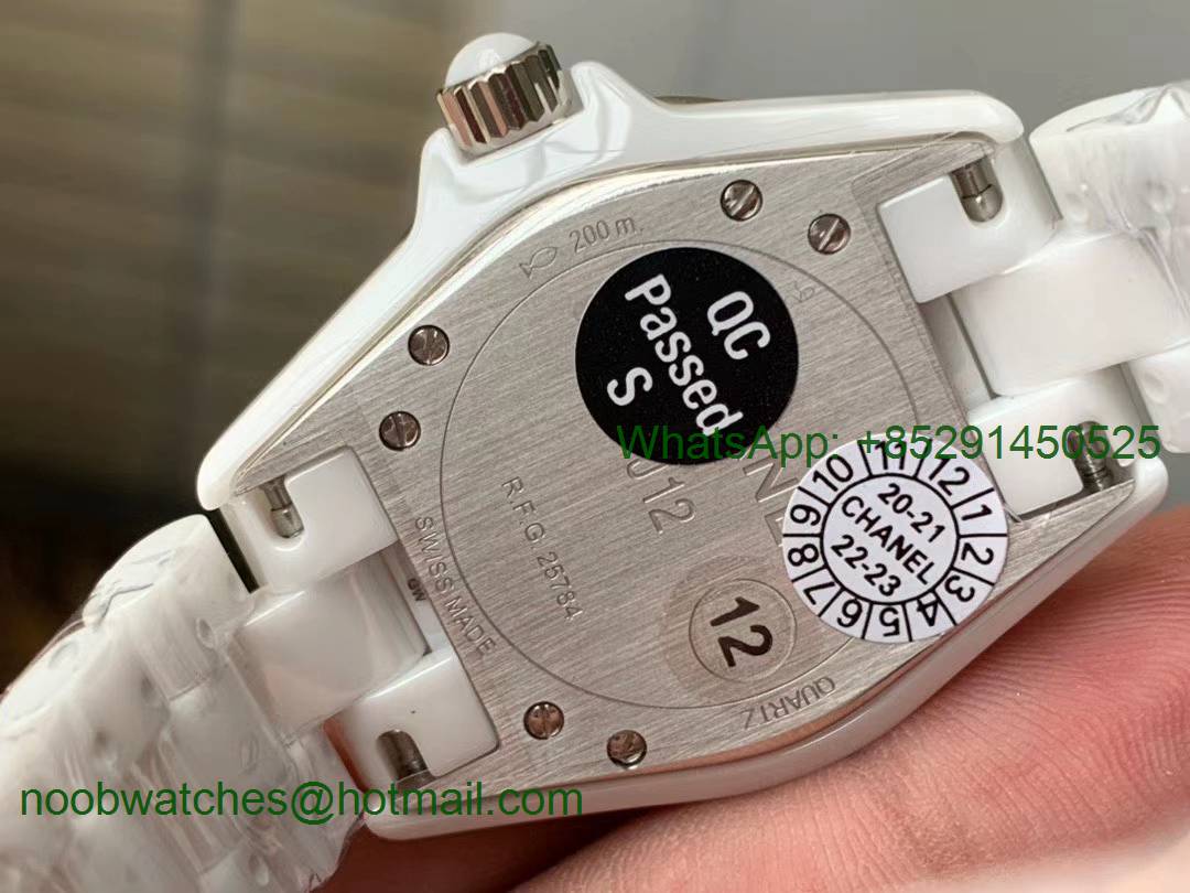 J-12 33mm KOR 1:1 Best White Korea Ceramic White Dial on Bracelet Swiss Quartz