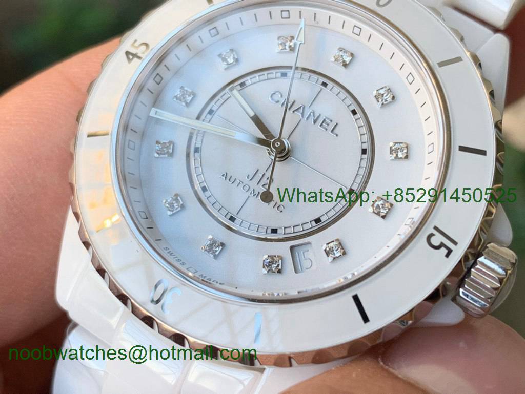 J-12 38mm BV 1:1 Best White Korea Ceramic White Diamond Dial on Bracelet Calibre 12.1